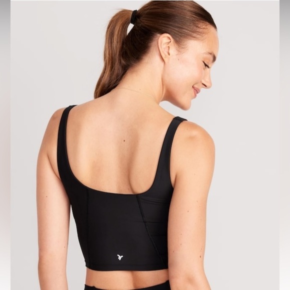 NWT! Old Navy Black Light Support PowerSoft Longline Sports Bra - Multiple 🤎 - Picture 2 of 12